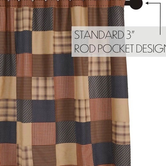 VHC Brands Patriotic Patch Cotton Shower Curtain - Picture 3 of 4